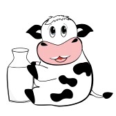cow drinking milk